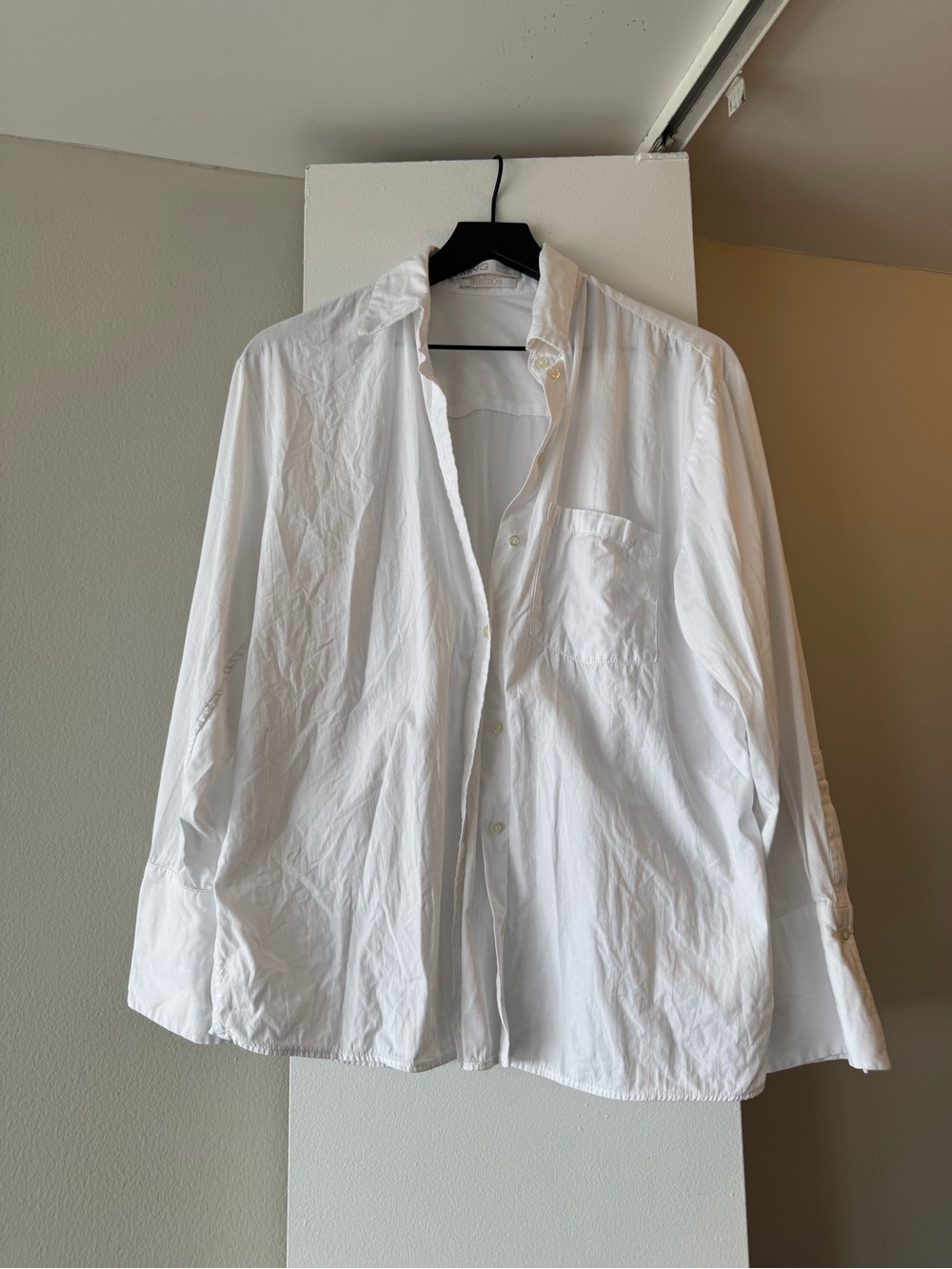 Mango White Cotton Button Shirt